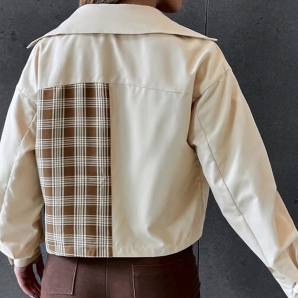 Cozy Plaid print button up Oversized Jacket Shacket - Picture 5 of 5